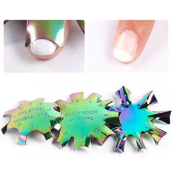 

9Types Nail Tip Edge Cutter V Shaped French tip cutter Nail C Curve Tool Smile Line Single Tip Edge Metal trimmer with 11 Sizes