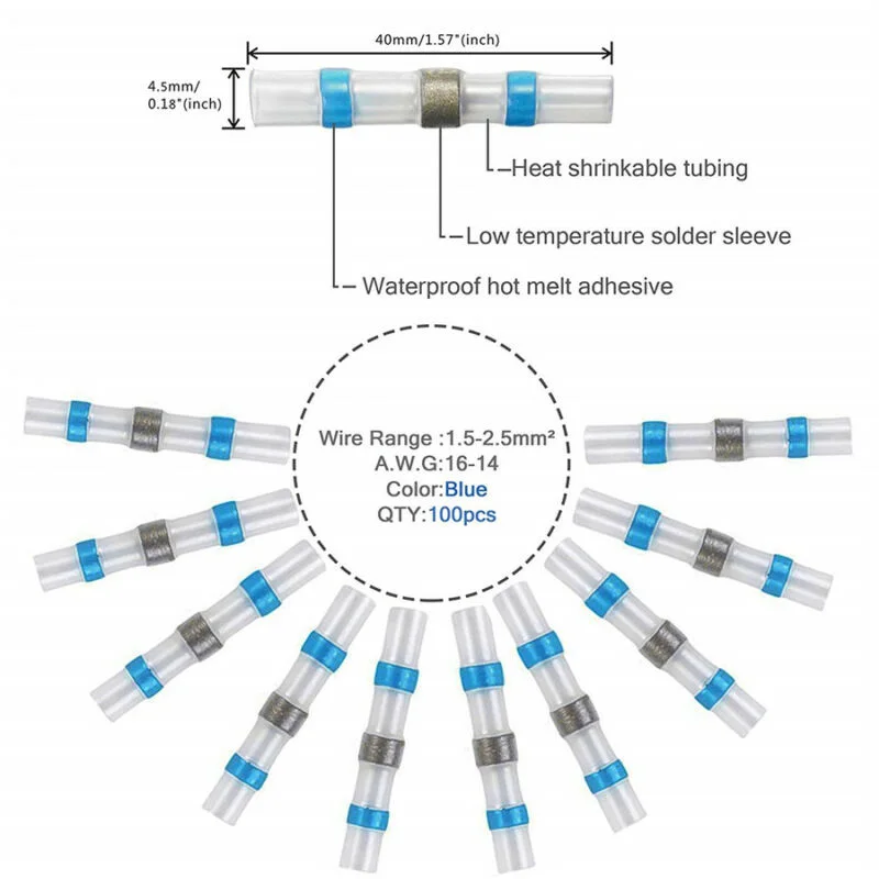 100x мотоцикл уплотнение припоя рукав уплотнение термоусадочные стыковые соединители провода сращивания