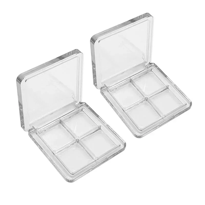 

4 Grids Transparent Square Empty Eyeshadow Dishes DIY Eyeshadow Palettes Eyeshadow Subpackaging Boxes Lipstick Storage Plate