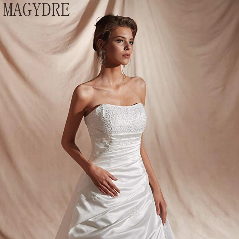 Бальное платье свадебное платье Vestido De Noiva Дешевые Длинные свадебные платья без спинки Robe De Mariee