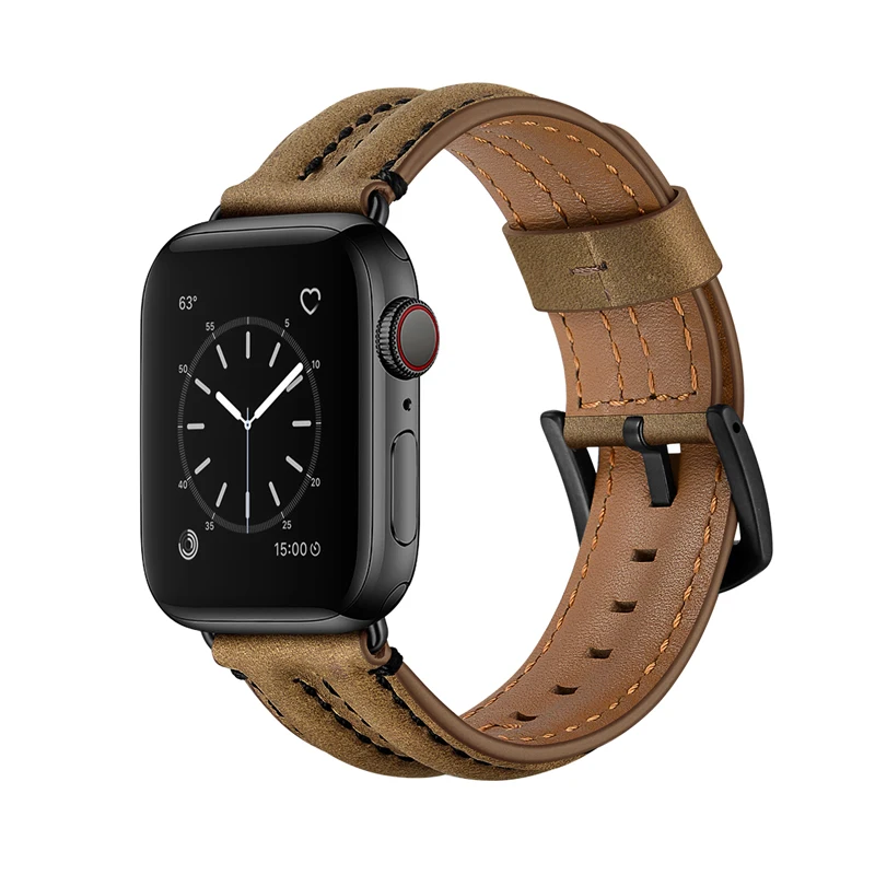 

Leather strap for Apple Watch band 44mm 40mm iwatch band 38mm 42mm Floral Printed Watchband Bracelet Apple watch 6 5 4 3 2 SE