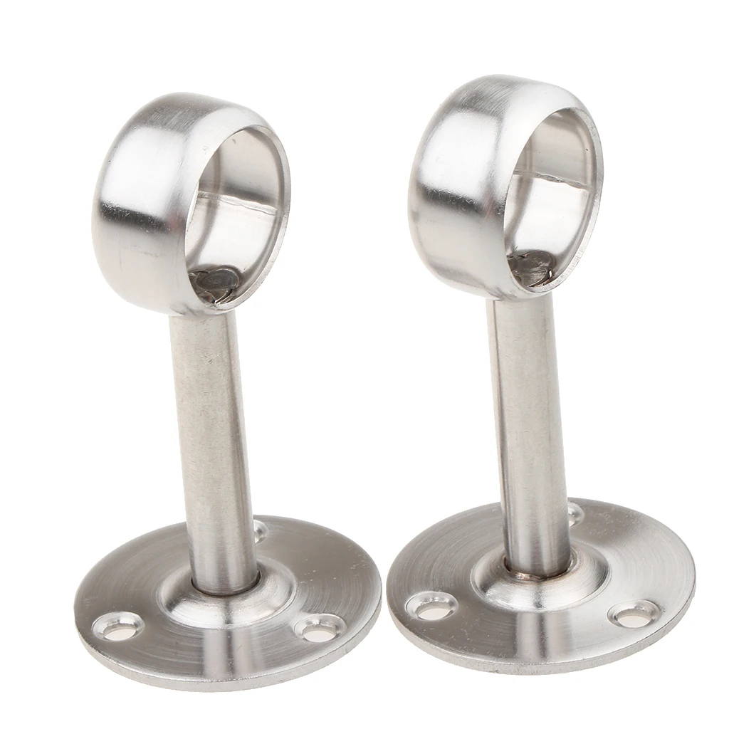 Set of 4 Silver Curtain Rod Ceiling-Mount Bracket, Fit for 25mm Diameter Poles