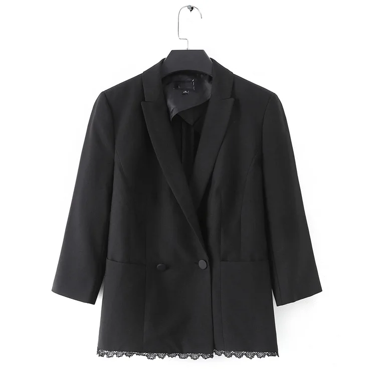 

Ld69 2019 Autumn New Products Lace-up Joint Commuting Small Suit Cropped Jacket