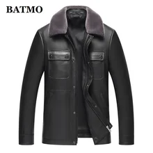 BATMO мужские Куртки из натуральной кожи, мужские тонкие Куртки из натуральной овчины, большие размеры 19009
