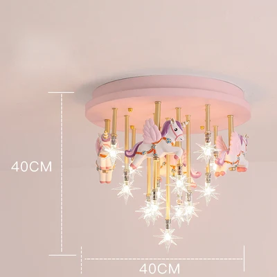Pink A Детская комната, потолочный светильник, креативные Звездные лампы, Pegasus, для мальчиков и девочек, в комнате принцессы, светодиодный потолочный светильник, лампы в скандинавском стиле для гостиной - Цвет корпуса: Pink A