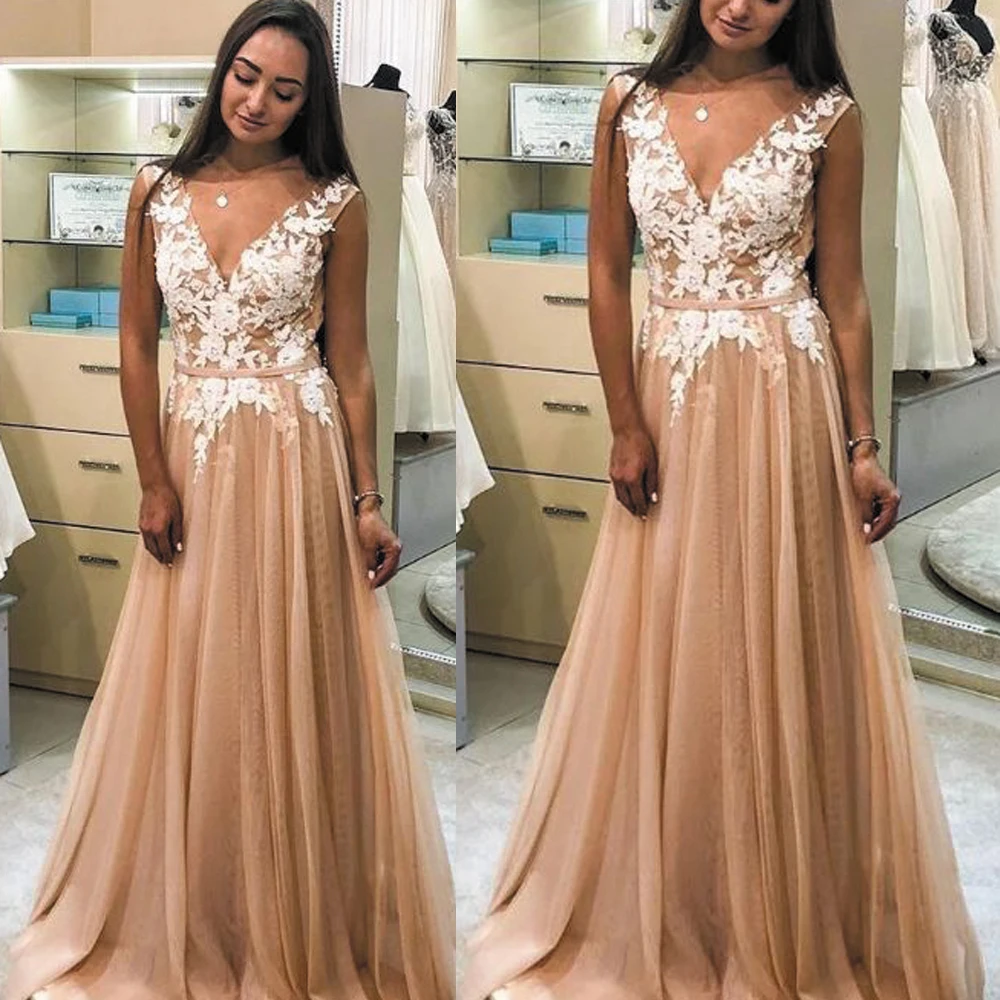 khaki prom dress