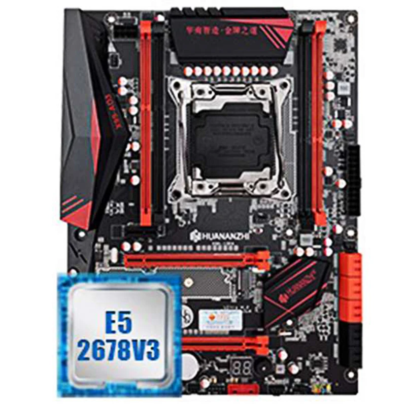 HUANANZHI X99 LGA2011-3 материнская плата с M.2 NVMe материнская плата со слотом с Процессор Ксеон E5 2678 V3 SR20Z 12-жильные 24 нить