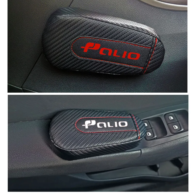 Для Fiat Palio1pc углеродное волокно Кожа Авто Подушка для ног наколенник двери автомобиля Arm pad Автомобильные аксессуары автомобиля защитный