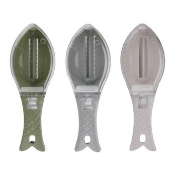 

Plastic Fish Scales Graters Scraper, Fish Skin Brush Fish Cleaning Tool Scraping Scales Device with Cover Home 2 Pack