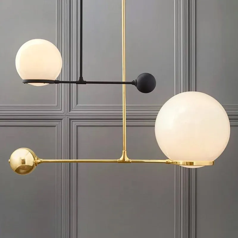 

Nordic Pastoral Small Restaurant Bar Living Room Pendant Light Modern Glass Ball Branch Spider Clothing Store Pendant Lamp