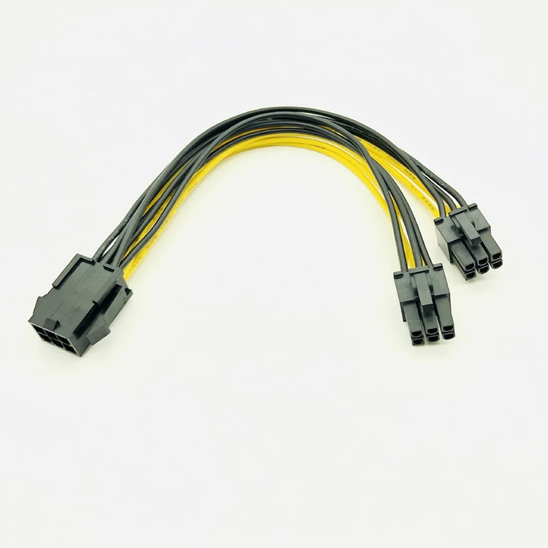 Фута компьютерный кабель и разъемы PCI Express PCIE 6 Pin к двойному 6Pin VGA графика карта