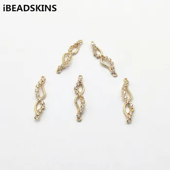 

New arrival! 25x6mm 50pc Copper/zircon 8-shape Connectors for HandMade Earrings Parts Jewelry Findings Jewelry Necklace DIY