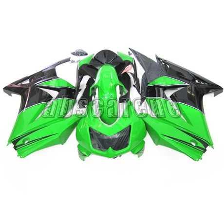 Полный обтекатели для Кавасаки EX250R ниндзя 250 2008 2009 2010 2011 2012 ABS Пластик мотоциклетный кузов блеск для губ цвета: зеленый, черный чехол
