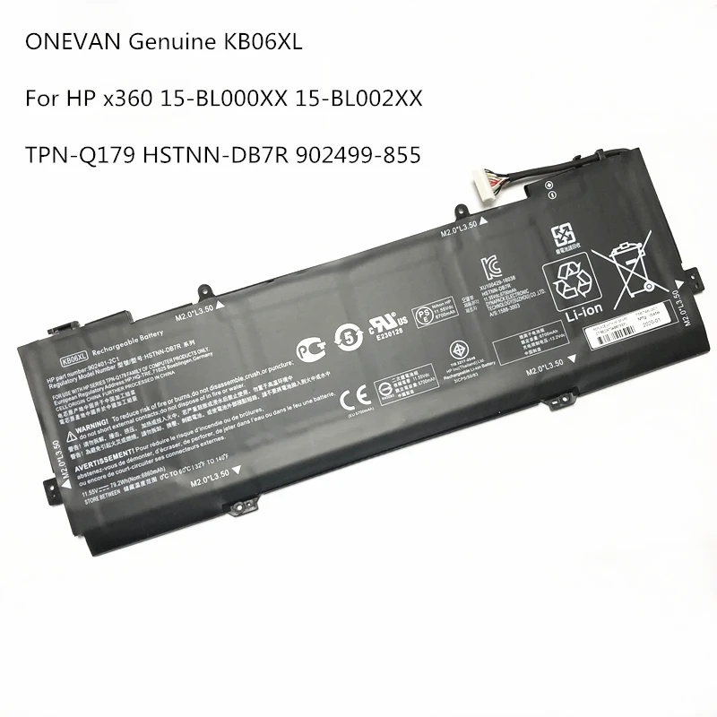 

KB06XL Laptop Battery for HP SPECTRE X360 902499-855 15-bl 15-BL000NG 15-BL018CA HSTNN-DB7R 902401-2C1 TPN-Q179