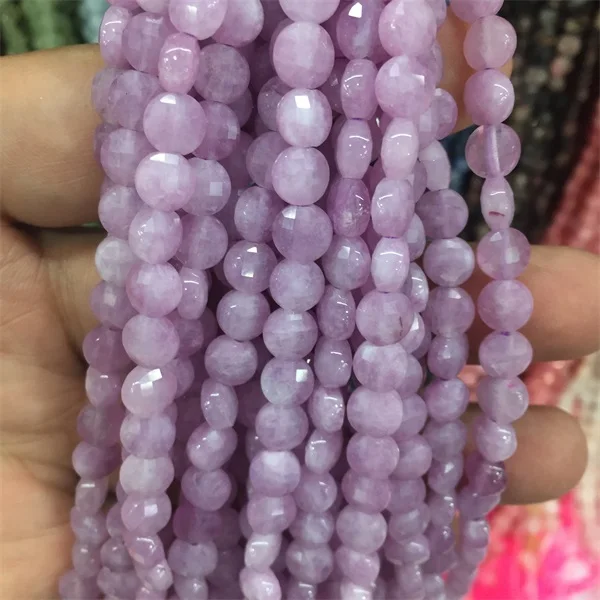 Lavender Amethyst 4*6 мм граненый вырубленный натуральный драгоценный камень далматинская яшма Красный Рубин глаз ястреба камень клубника кварц Аквамарин для ювелирных изделий DIY Fine - Цвет: Lavender Amethyst