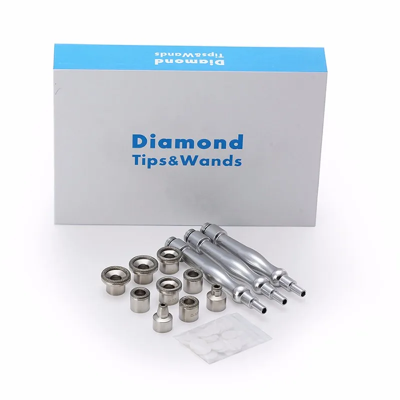 For Facial Peeling Diamond Microdermabrasion Dermabrasion 3 Wands 9 Tips BlackHead Remover Face Care tool Salon Beauty Machine | Красота и