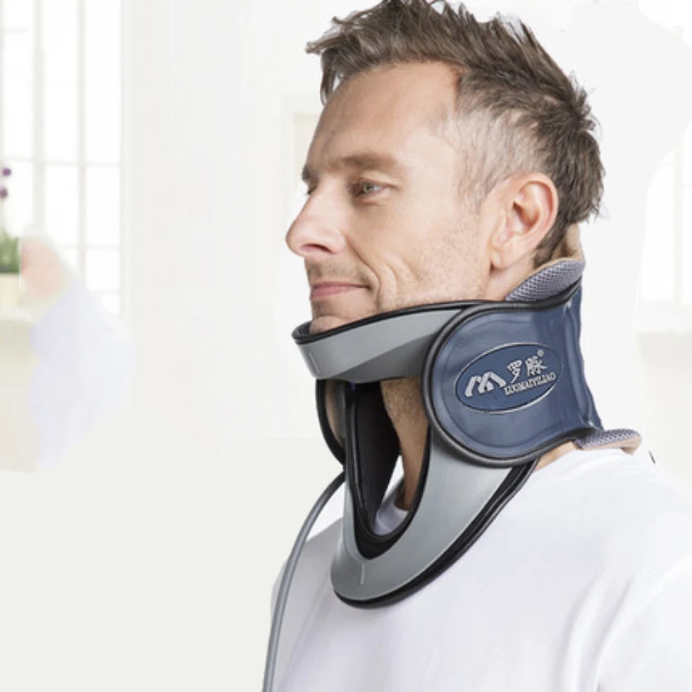 Cervical Traction Device Adult Inflatable Soft And Comfortable Fabric Big Breathable Hole Design Neck Correction Device - Цвет: 4