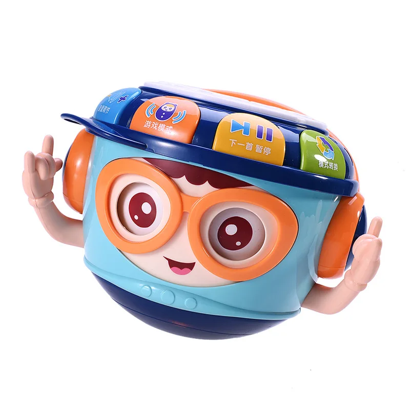 Children's toy hand drums tumbler 0-3Y multifunctional early education baby teether soft ear molars pat drum | Игрушки и хобби
