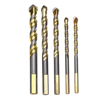 

5pcs Multi Purpose Carbide Tipped Drill Bit Set for Masonry Ceramic Tile Wood Metal Concrete Stainless Steel Hole Saw Cutter