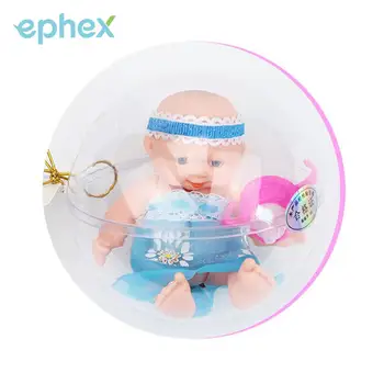 

Ephex Lovely Mini Toy Simulation Pocket Doll Transparent Plastic Girls Party Transparent Plastic Ball Cute Decoration