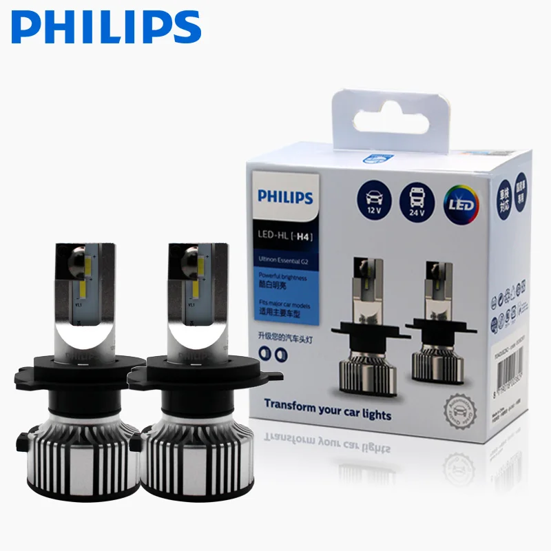 Philips Ultinon Essential G2 LED Lamp Headlight Bulb H4 6500K Car Motorcycle Fog Lamp Auto Parts 12V 24V Compatibility 21W