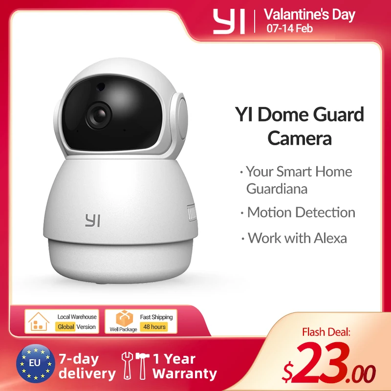 YI seguridad Domo interior cámara HD 1080p cámara Ip WiFi Video inteligente sistema de vigilancia, detección de movimiento y mascotas AI|Cámaras de vigilancia| - AliExpress