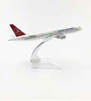 

1/400 Scale 16cm Simulation Airplane Model Turkey Airlines Boeing 777-300 Plane Model Toys For Children Gift
