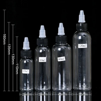 

Premium 5 Sizes Tattoo Supplies Plastic Tattoo Ink Bottles 10PCS/PACK Clear White Drop Shipping