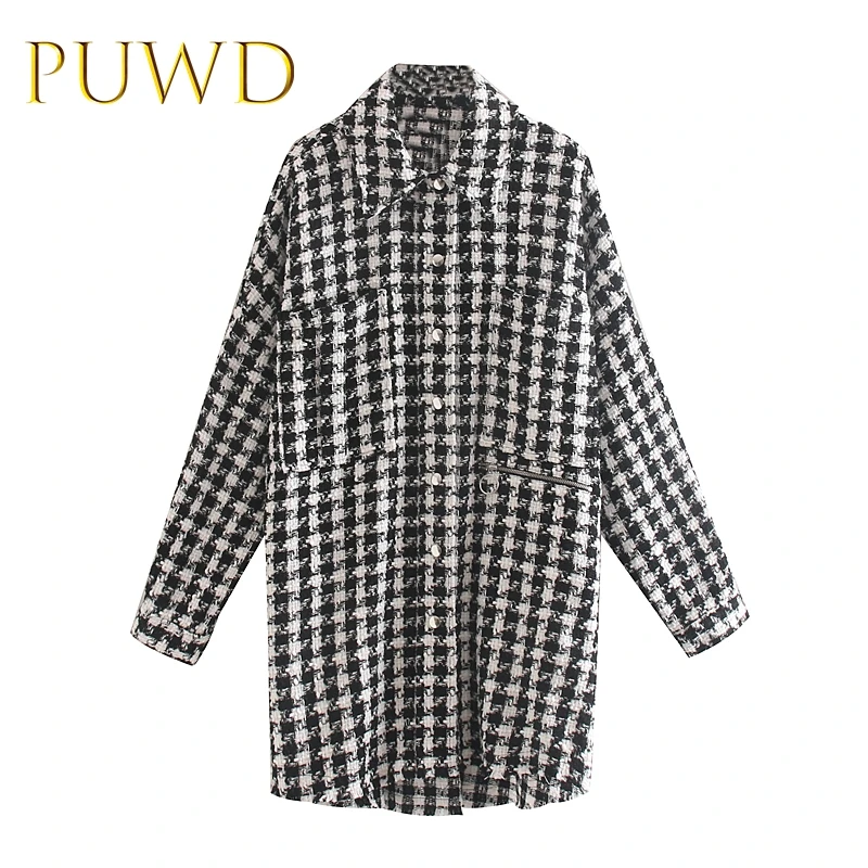 PUWD 2019 новый вид женской клетчатой саржевой куртки | Женская одежда