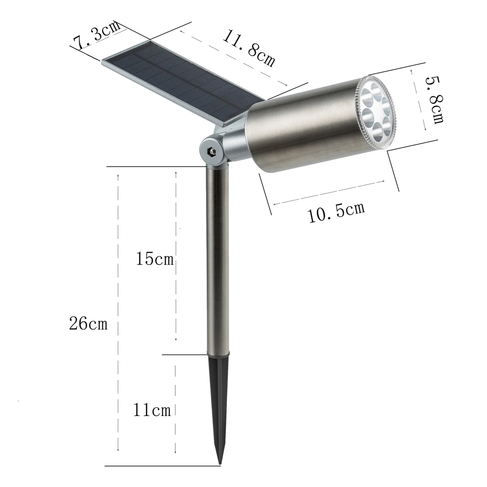 Landscape Solar Lawn Light Spotlight Waterproof Outdoor Solar Lights Lighting Sensor Adjustable Wireless Sunpower Lamp for Garden Driveway Pathway