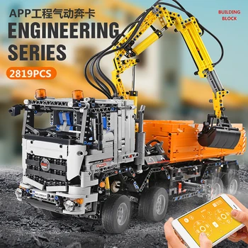 

New 20005 Technic Car Compatible With 42043 Remote Control Motorized Pneumatic Truck Car Model Building Blocks Bricks Kids Gifts