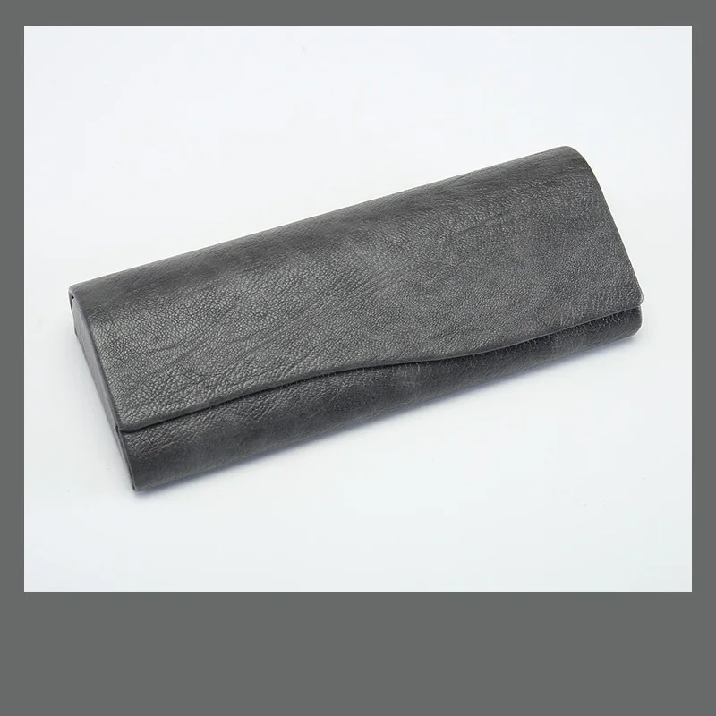 Чехол для солнцезащитных очков Zerosun из искусственной кожи, винтажная опора для очков,, чистая ткань - Цвет: Темно-серый