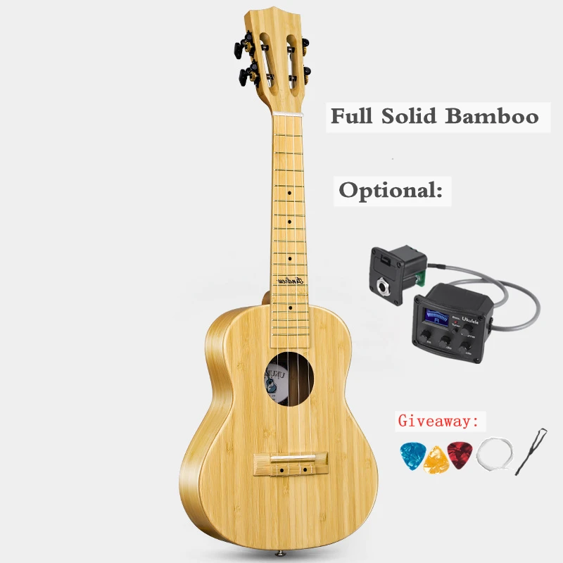 お試し価格!】 【Andrew ukulele】オールバンブー(竹)のエレキ