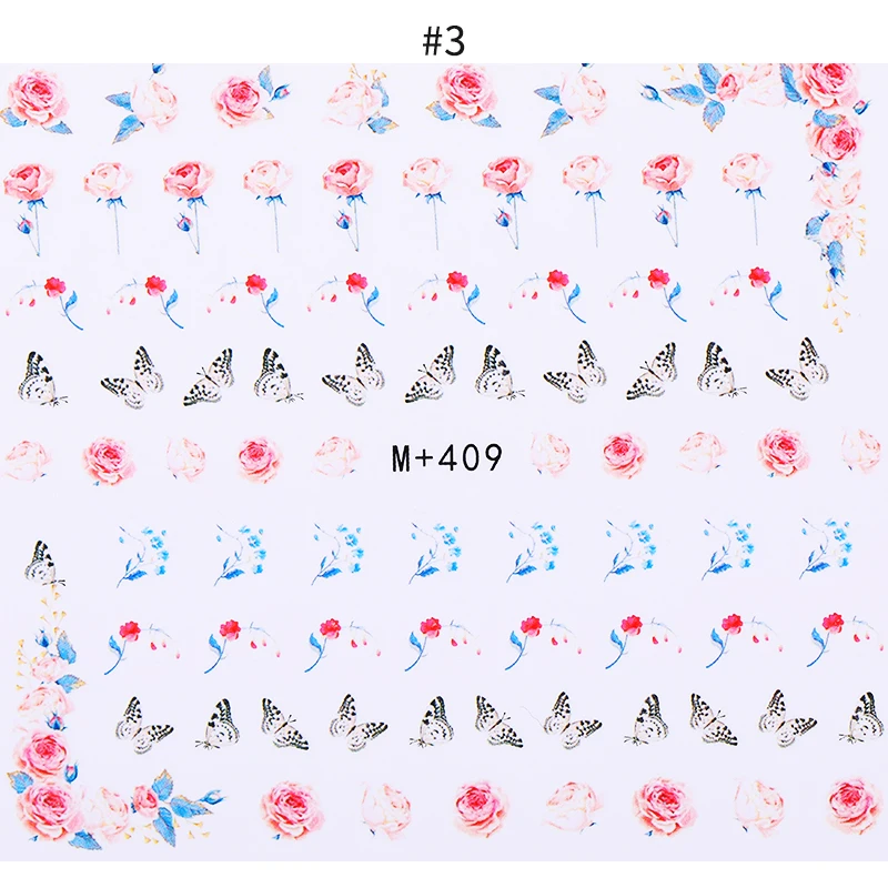 1 предмет стикеры 3D на ногти Nail Art цветы полосатая форма мягкие чехлы с изображением цветов Self-клейкий трансферный наклейки на ногти дизайн 3D украшение ногтей - Цвет: flower 03