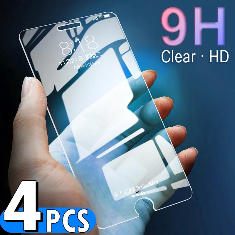 4 шт. закаленное стекло для iphone 11 Pro X XS MAX XR 12 mini 5 5S SE 2020 6 6S 7 8 Plus защита экрана