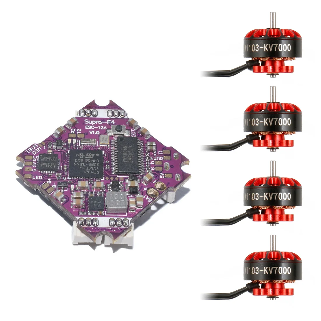 DIY FPV гоночный Дрон Combo 4x EX1103 бесщеточный двигатель + Supra-F4 F411 Контроллер полета AIO OSD