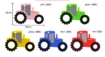 

DHL 500pcs Baby Silicone Teether Beads DIY Car Shaped Chew Necklace Nursing Tool Pendant Food Grade Silicone BPA Free