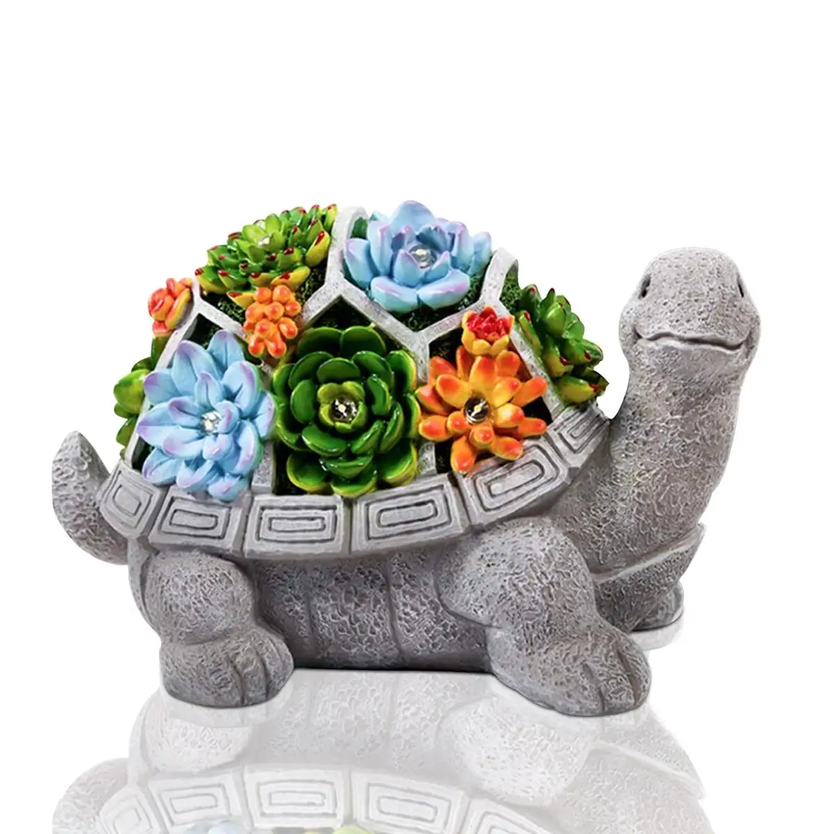 Goodeco Solar Garden Statue Turtle Outdoor Tortoise Figurine Decor 