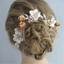 Свадебный головной убор диадемы de Noiva Ручной Работы Цветочная Корона Свадебные украшения Свадебные аксессуары для волос Цветочные Шпильки для невесты подарки