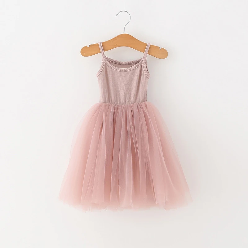Летнее платье на бретельках для девочек одежда для малышей Детские платья-пачки, одежда для девочек повседневная одежда вечерние платья, vestidos robe Fille - Цвет: Pink