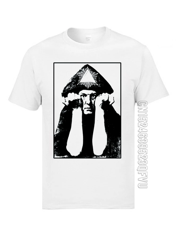Футболка Aleister Crowley с персонажами новые европейские Топы И Футболки круглым