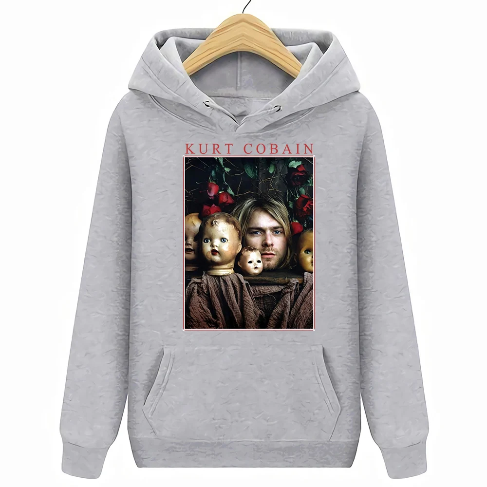 Серый Kurt Cobain Nirvana Doll Heads Black Hoodies Sweatshirts New Official Adult - Цвет: Серый