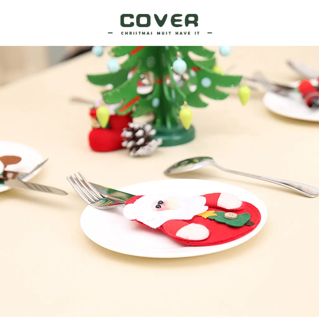 Christmas Table Decorations Christmas Cutlery Set Santa Cutlery Set New Year Decorations Merry Christmas Natal