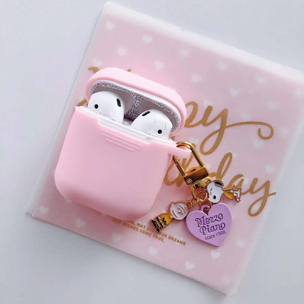 Милый мультяшный чехол для AirPods, мягкий силиконовый чехол для беспроводной bluetooth-гарнитуры, Женский чехол, защита от падения