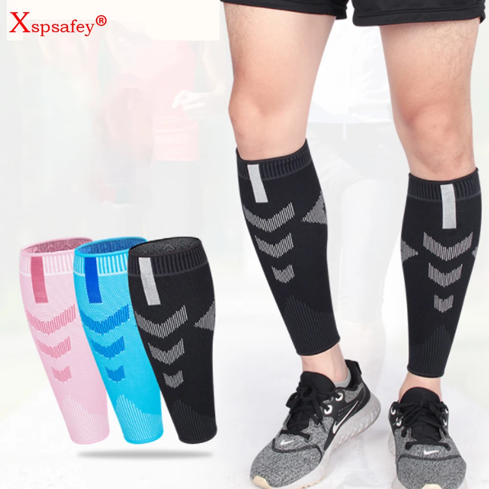2piece Calf Compression Sleeve Nylon Knit Sport Function Running Sports