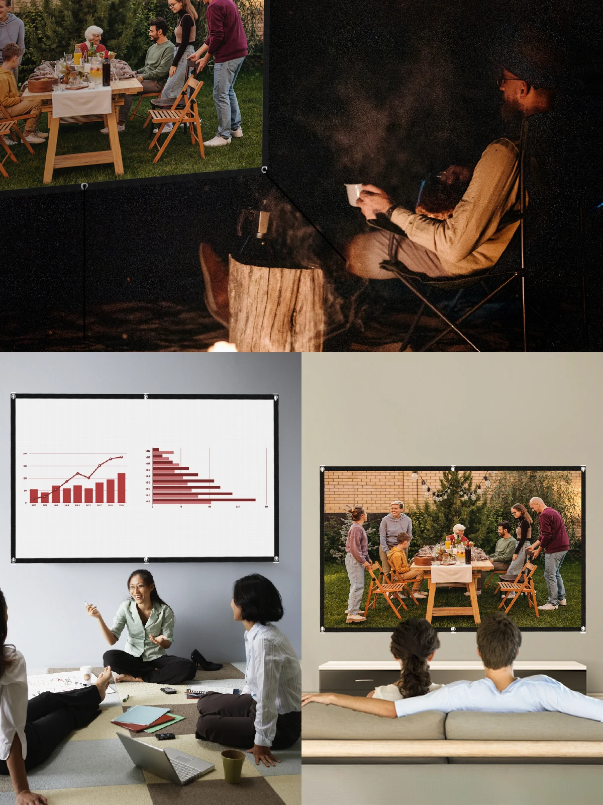 Portable Projector Screen 100/120/150 Inch HD 16:9 High Brightness Reflective Foldable Fabric Cloth Screen WEWATCH PS5/PS6/PS9 projector screen projection screen