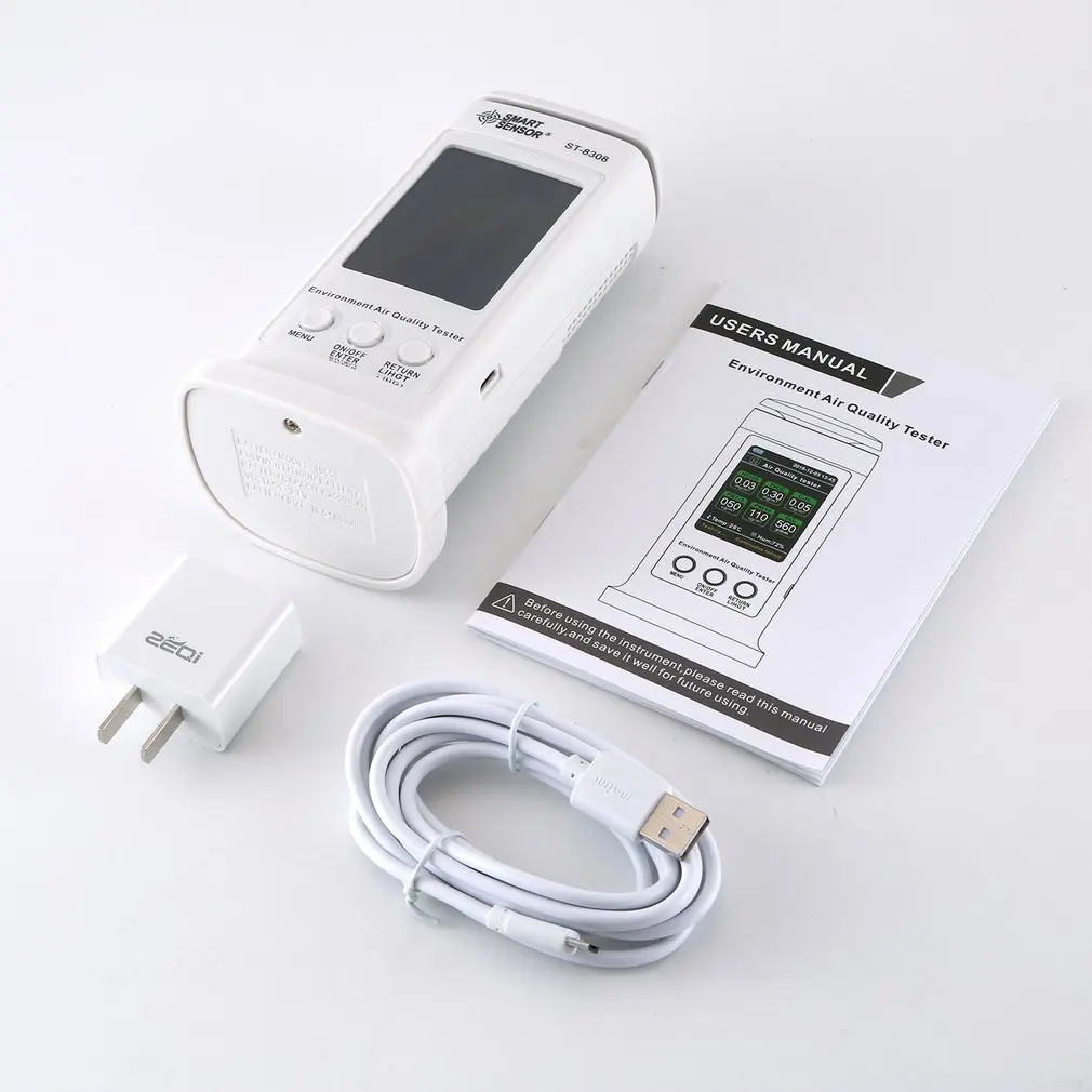 

PM2.5 Detector Air Quality Monitor Digital Testing Appliance For Supervising Formaldehyde TVOC PM2.5 PM10 HCHO