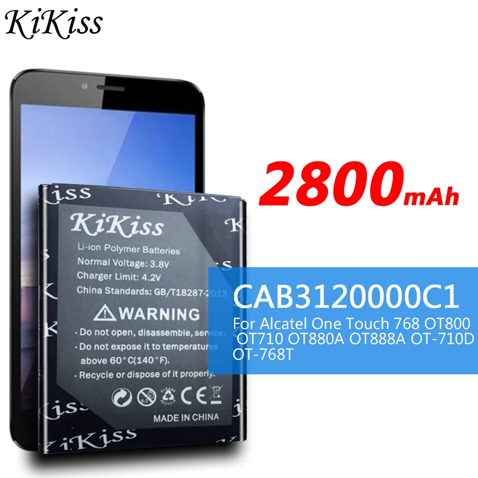 2800 мАч большая батарея питания для Alcatel One Touch 768 OT710 OT888A OT880A Билайн Dual CAB3120000C1 CAB23A0000C1
