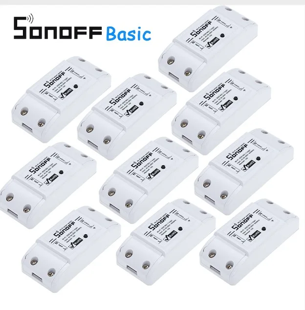 Itead Sonoff Basic R2 умный выключатель универсальный тип Wi-Fi розетка DIY модуль умный дом работает с Alexa Google home - Комплект: 10 pcs