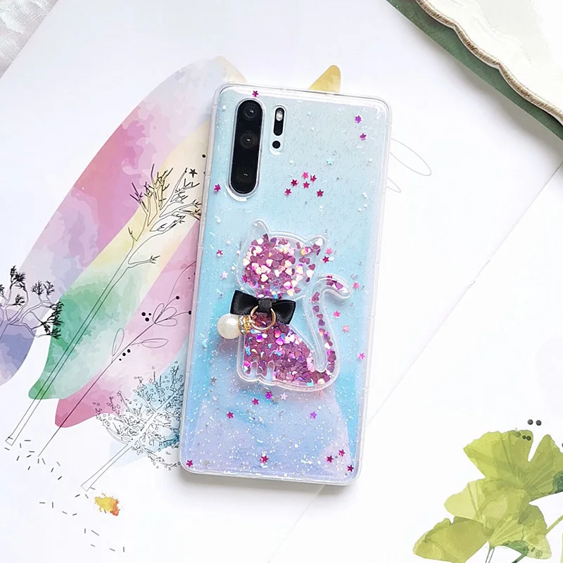 cat Чехлы для samsung Galaxy A10 A20 A30 A40 A50 A60 A70 M10 M20 Модный Блестящий мягкий прозрачный чехол - Цвет: cat